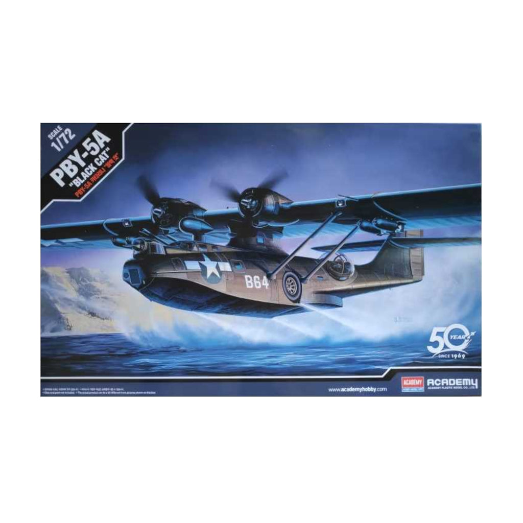 Academy 12487 1/72 Scale PBY-5A CATALINA [BLACK CAT] Plastic Model Kit - Techtonic Hobbies - Academy