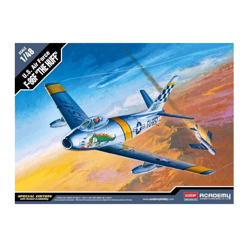 Academy 12234 1/48 Scale U.S. Air Force F-86F [THE HUFF] Plastic Model Kit - Techtonic Hobbies - Academy