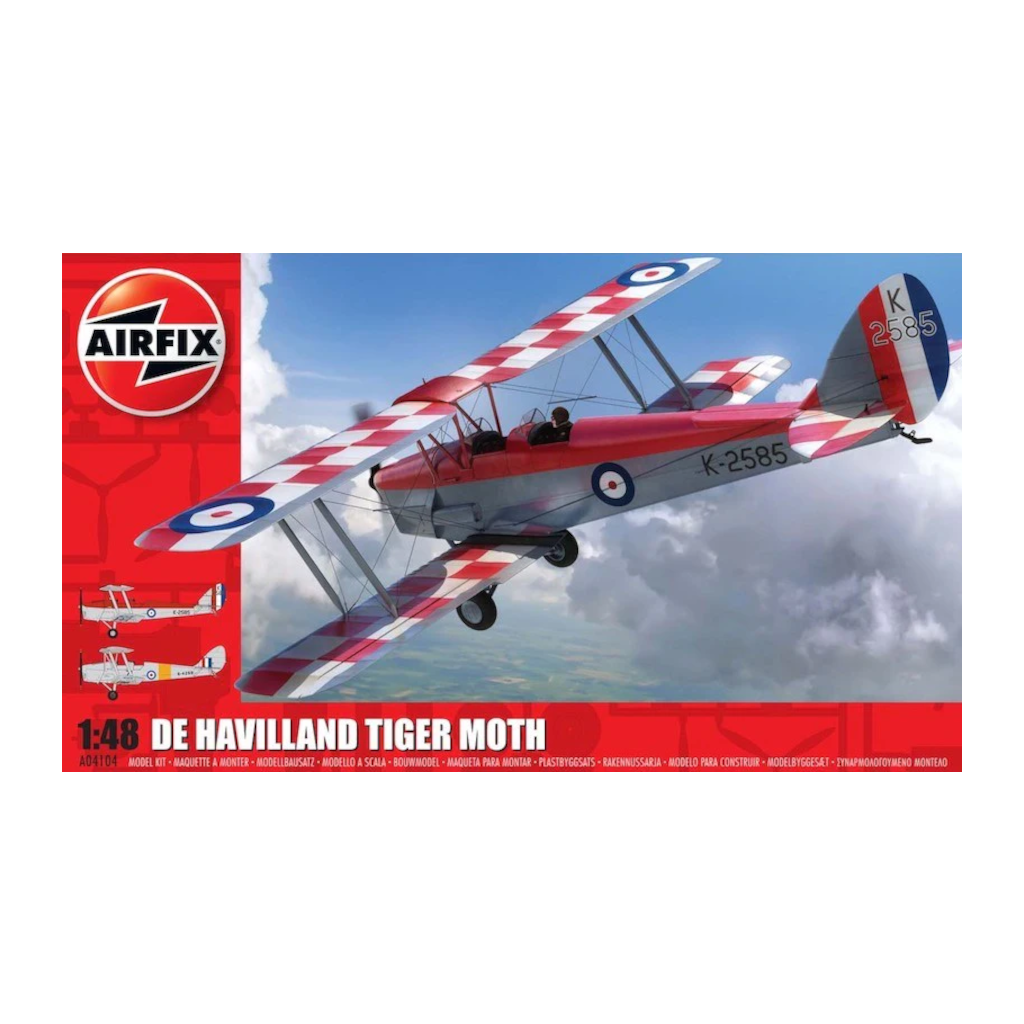 Airfix 1/48 De Havilland Dh82A Tiger Moth Plastic Model Kit 04104 - Techtonic Hobbies - Airfix