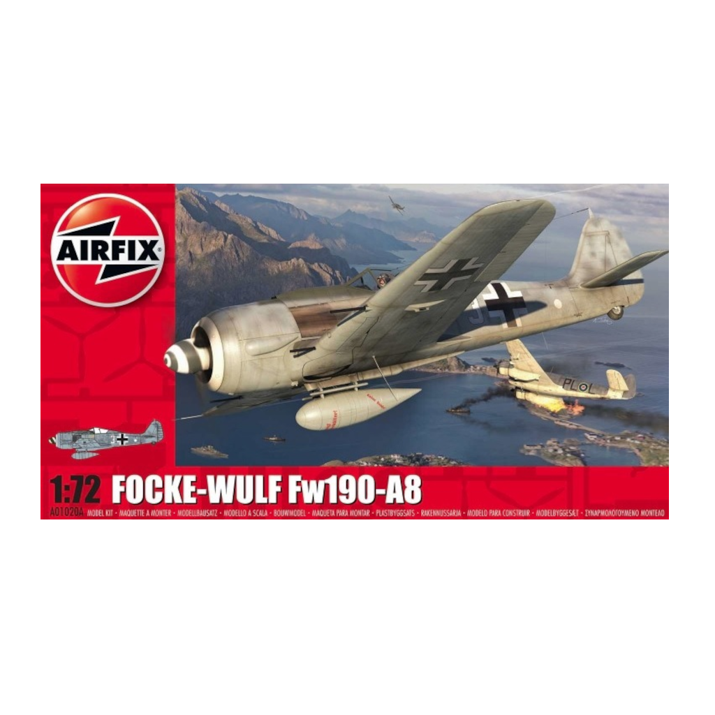 Airfix 1/72 Focke-Wulf Fw190A-8 Plastic Model Kit 01020A - Techtonic Hobbies - Airfix
