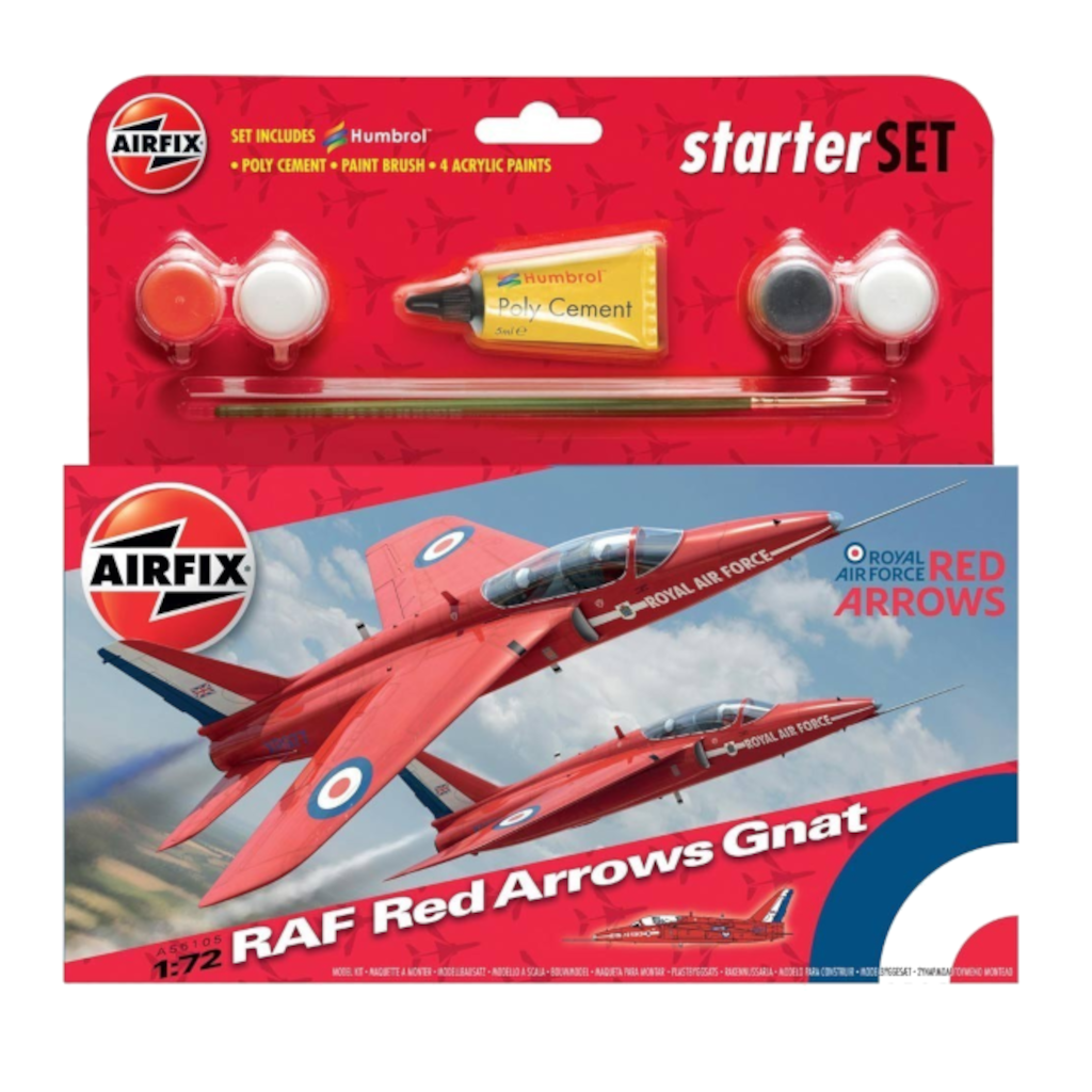 Airfix 1/72 Red Arrow Gnat Starter Set Plastic Model Kit 55105 - Techtonic Hobbies - Airfix