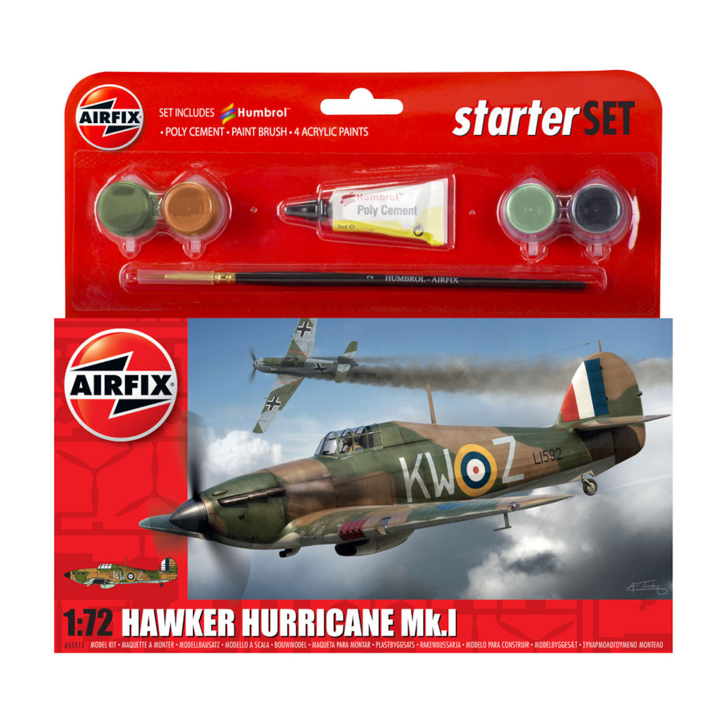 Airfix A55111 1/72 Scale Hawker Hurricane Mki Starter Set - Techtonic Hobbies - Airfix