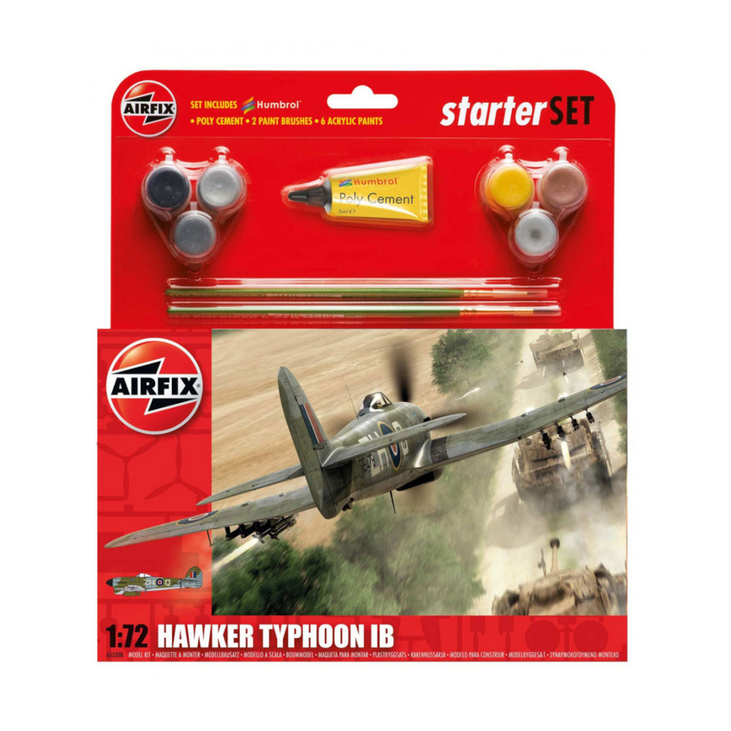 Airfix 1/72 Hawker Typhoon Starter Set Plastic Model Kit 55208 - Techtonic Hobbies - Airfix