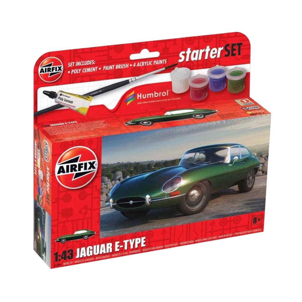 Airfix 1/43 Starter Set Jaguar E-Type Plastic Model Kit 55009 - Techtonic Hobbies - Airfix