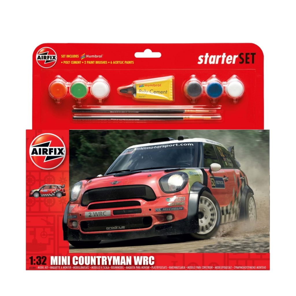 Airfix 1/32 Mini Countryman Wrc Starter Set Plastic Model Kit 55304 - Techtonic Hobbies - Airfix