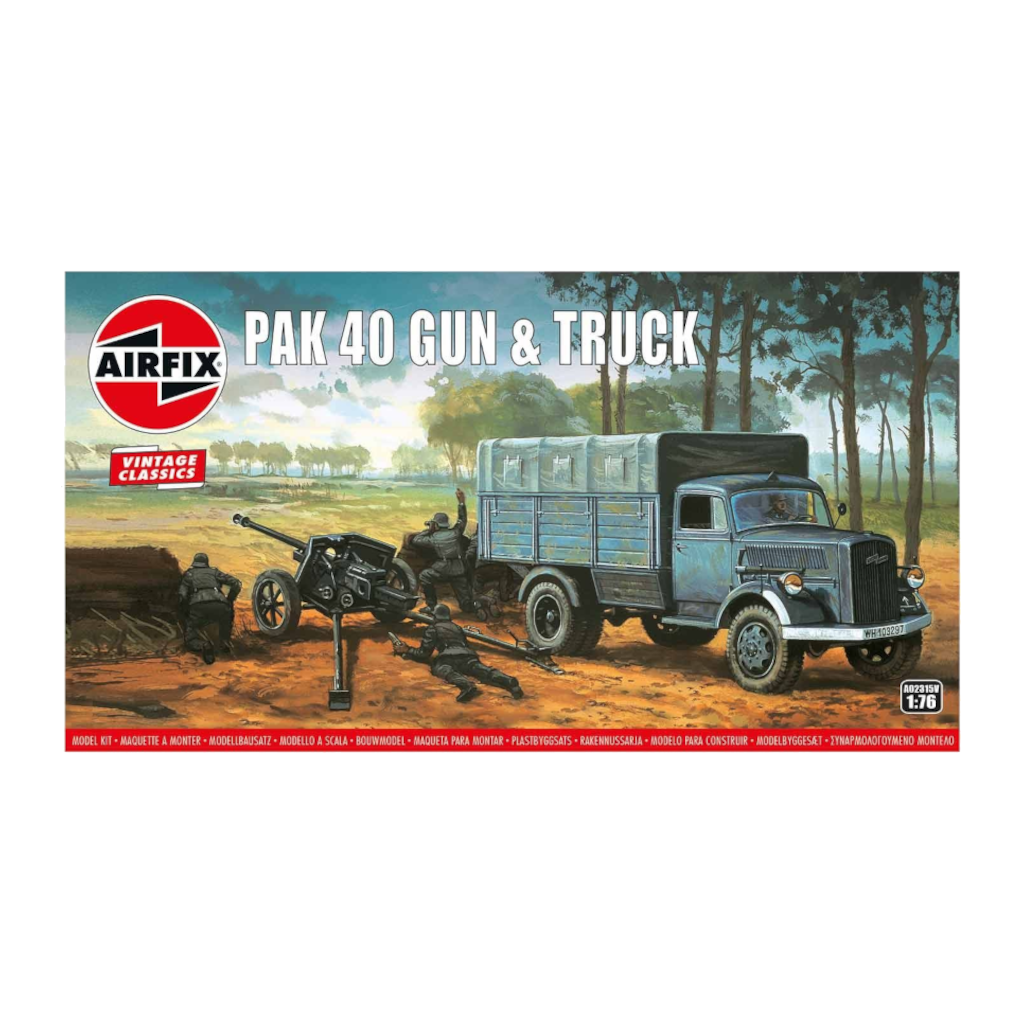 Airfix Vintage Classic A02315V 1/76 Scale Pak 40 Anti Tank Cannon & Opel Blitz Truck Model Kit - Techtonic Hobbies - Airfix