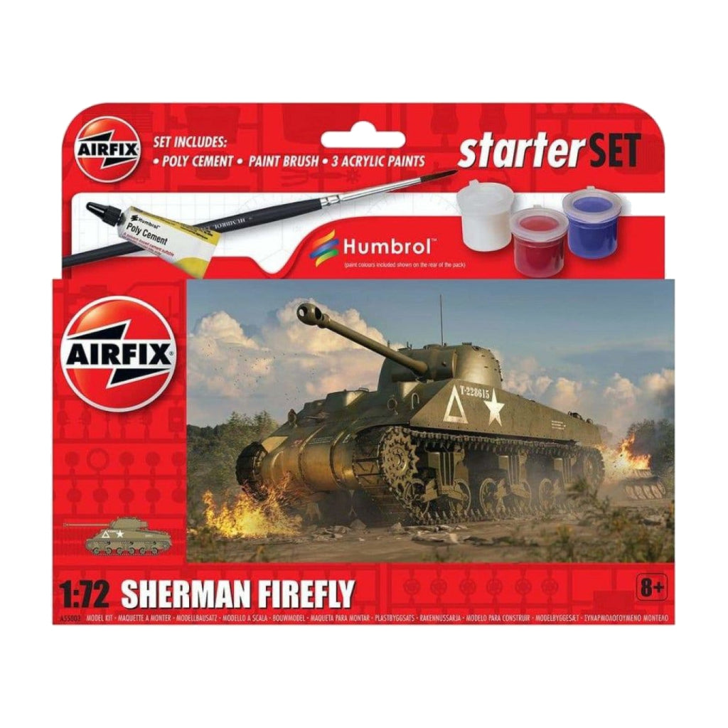 Airfix 1/72 Scale Starter Set Sherman Firefly Plasitc Model Kit 55003 - Techtonic Hobbies - Airfix