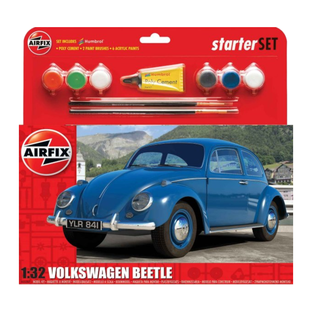 Airfix 1/32 VW Beetle Starter Set Plastic Model Kit 55207 - Techtonic Hobbies - Airfix