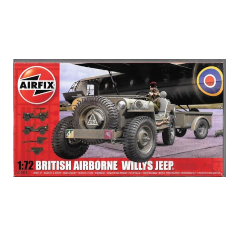 Airfix 1/72 Willys Jeep Airborne Plastic Model 02339 - Techtonic Hobbies - Airfix