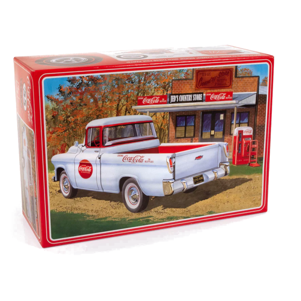 AMT 109412 1/25 Scale 1955 Chevy Cameo (Coca Cola) Plastic Model Kit - Techtonic Hobbies - AMT