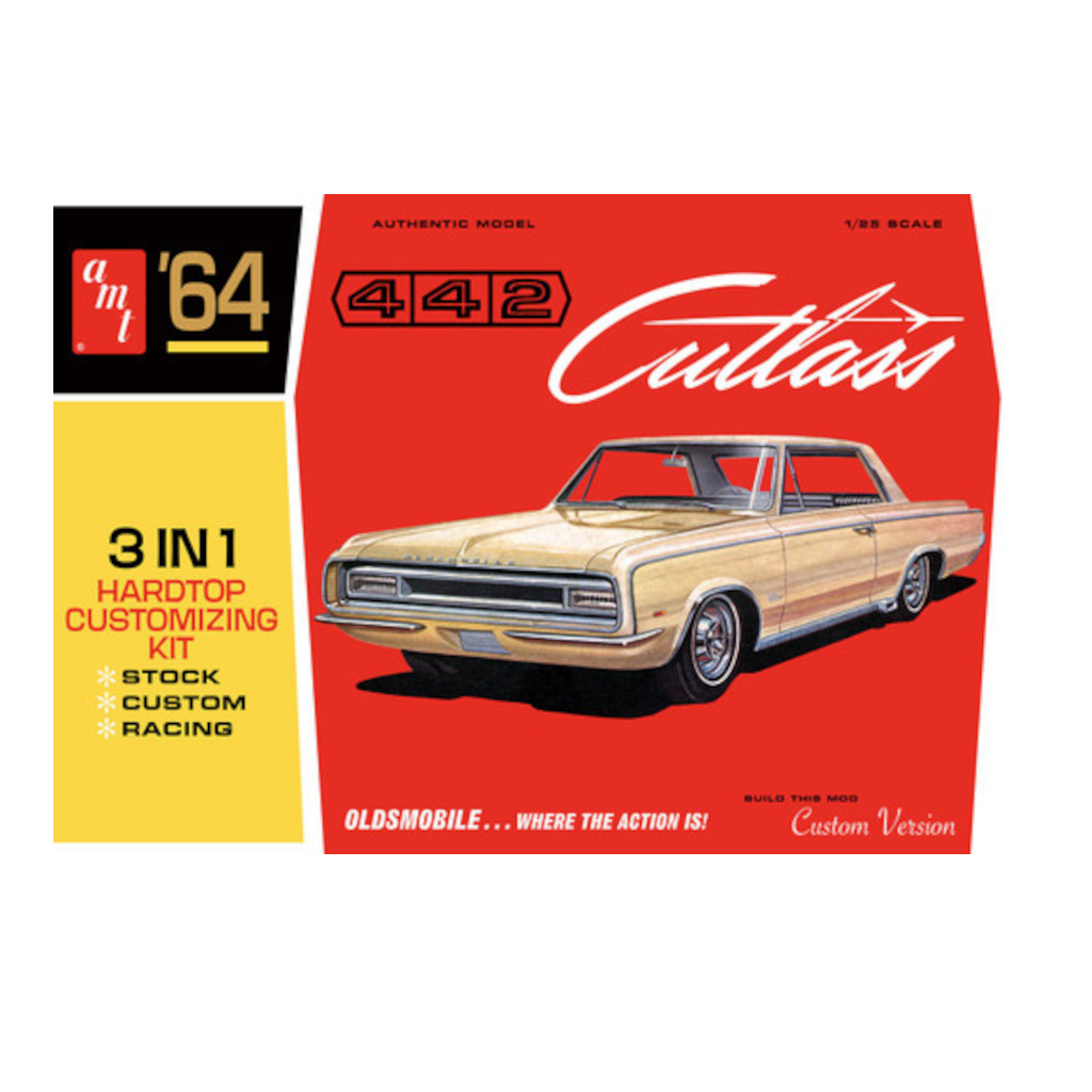 AMT 106612 1/25 Scale Oldsmobile  '64 Model 442 Cutlass Plastic Model Kit - Techtonic Hobbies - AMT