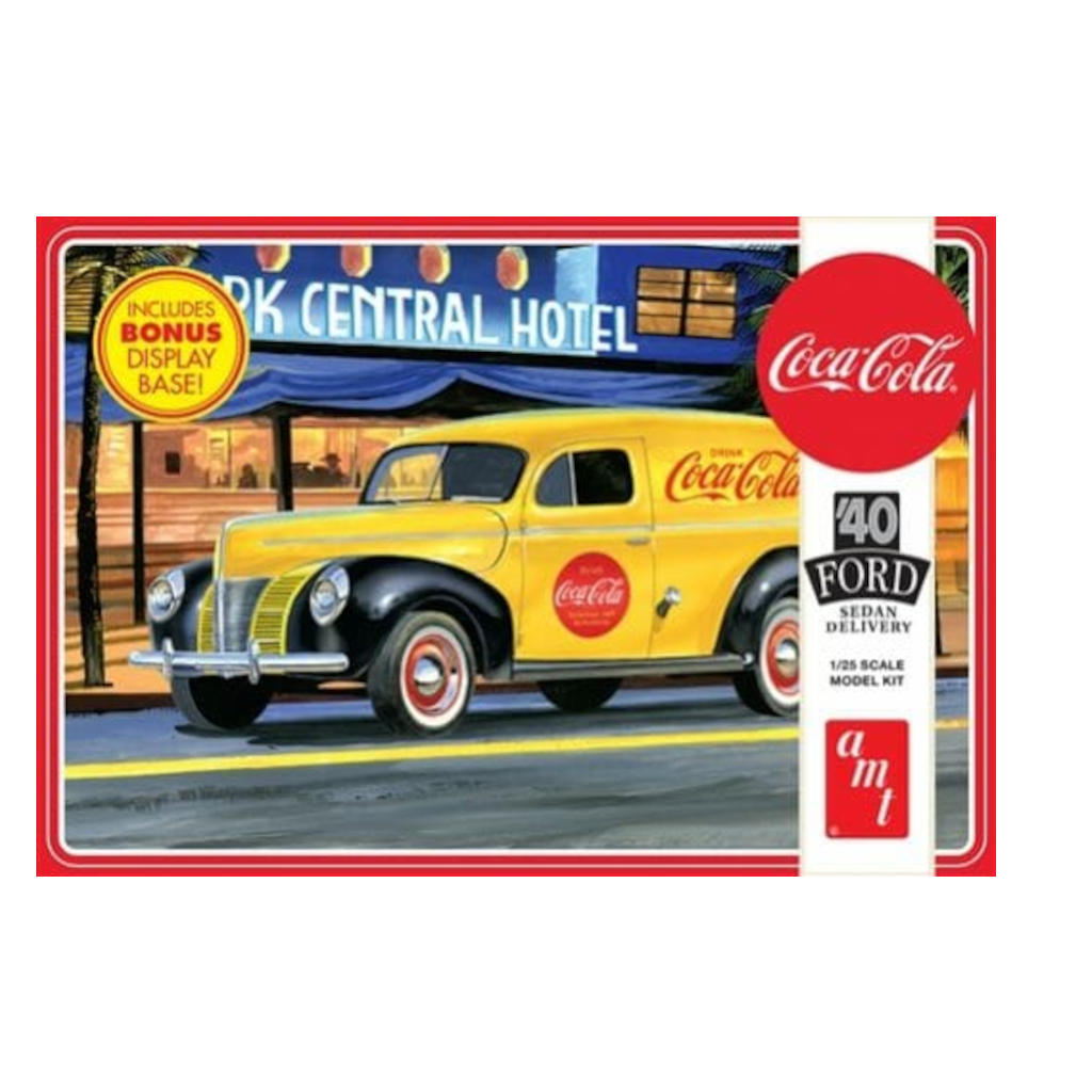 AMT 1161/12 1/25 Scale '40 Ford Coca-Cola Delivery Sedan (Coca Cola) Plastic Model Kit - Techtonic Hobbies - AMT