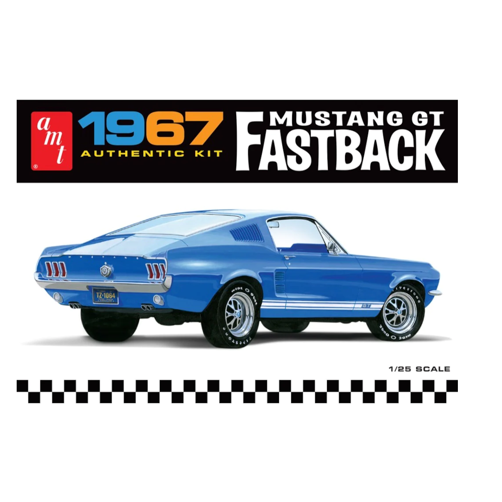 AMT 1241 1/25 Scale 1967 Ford Mustang GT Fastback Plastic Model Kit - Techtonic Hobbies - AMT