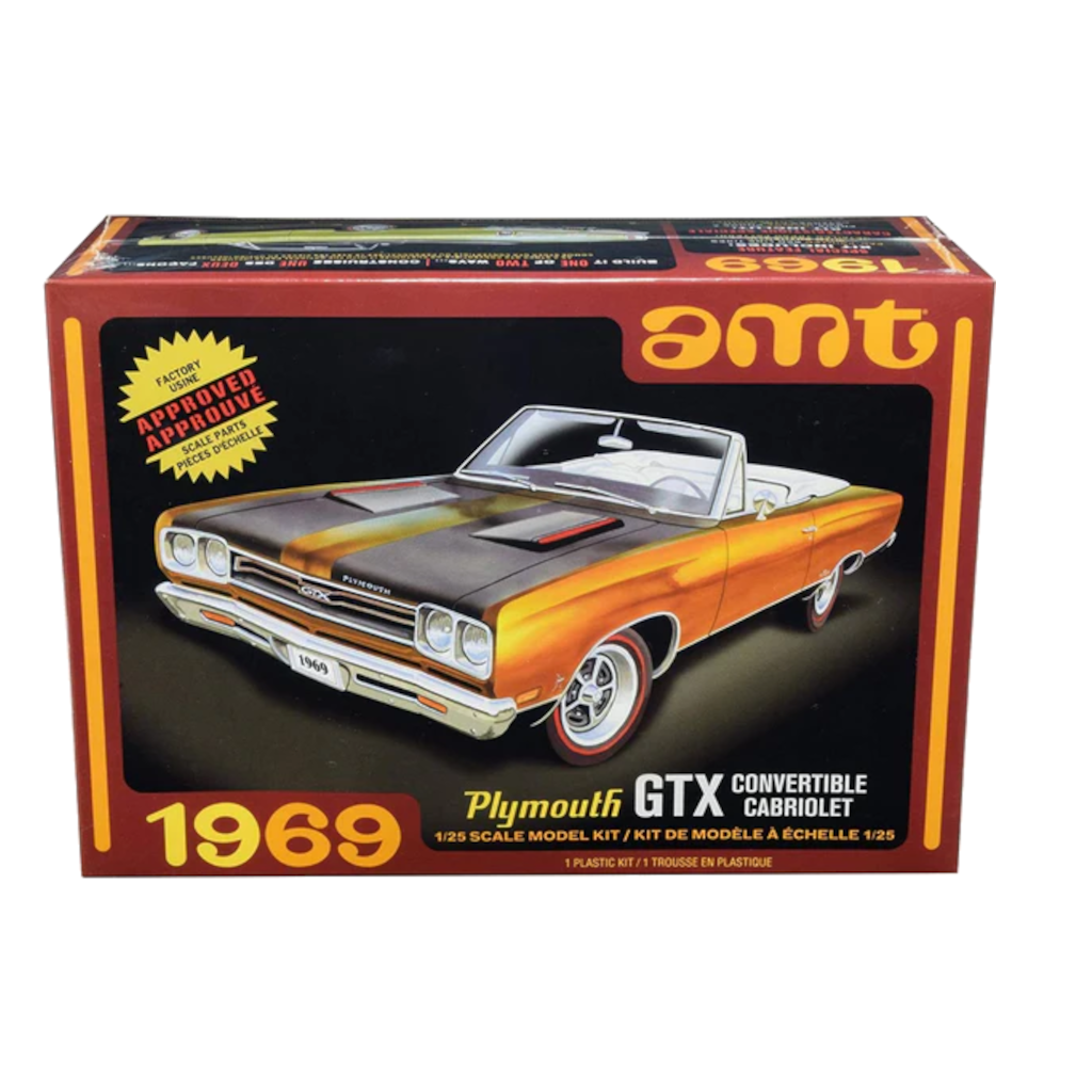AMT 1137 1/25 Scale Plymouth '69 GTX Convertible Cabriolet Plastic Model Kit - Techtonic Hobbies - AMT