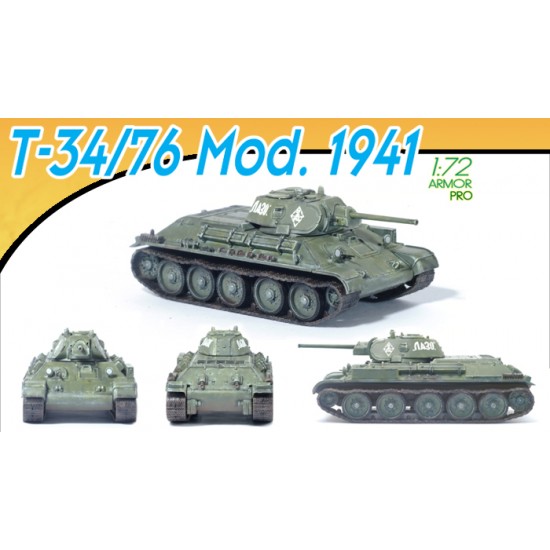 Dragon 7259 1/72 Scale T-34/76 (Model 1941) Plastic Model Kit (Scale Model) - Techtonic Hobbies - Dragon