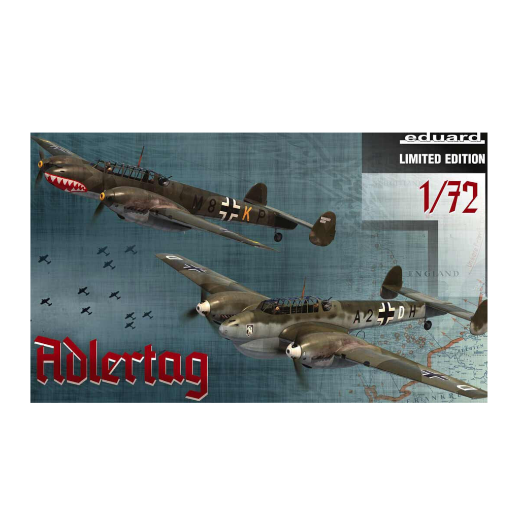 Eduard 2132 1/72 Scale Messerschmitt Bf 110C/D (Adlertag Edition) Plastic Model Kit - Techtonic Hobbies - Eduard