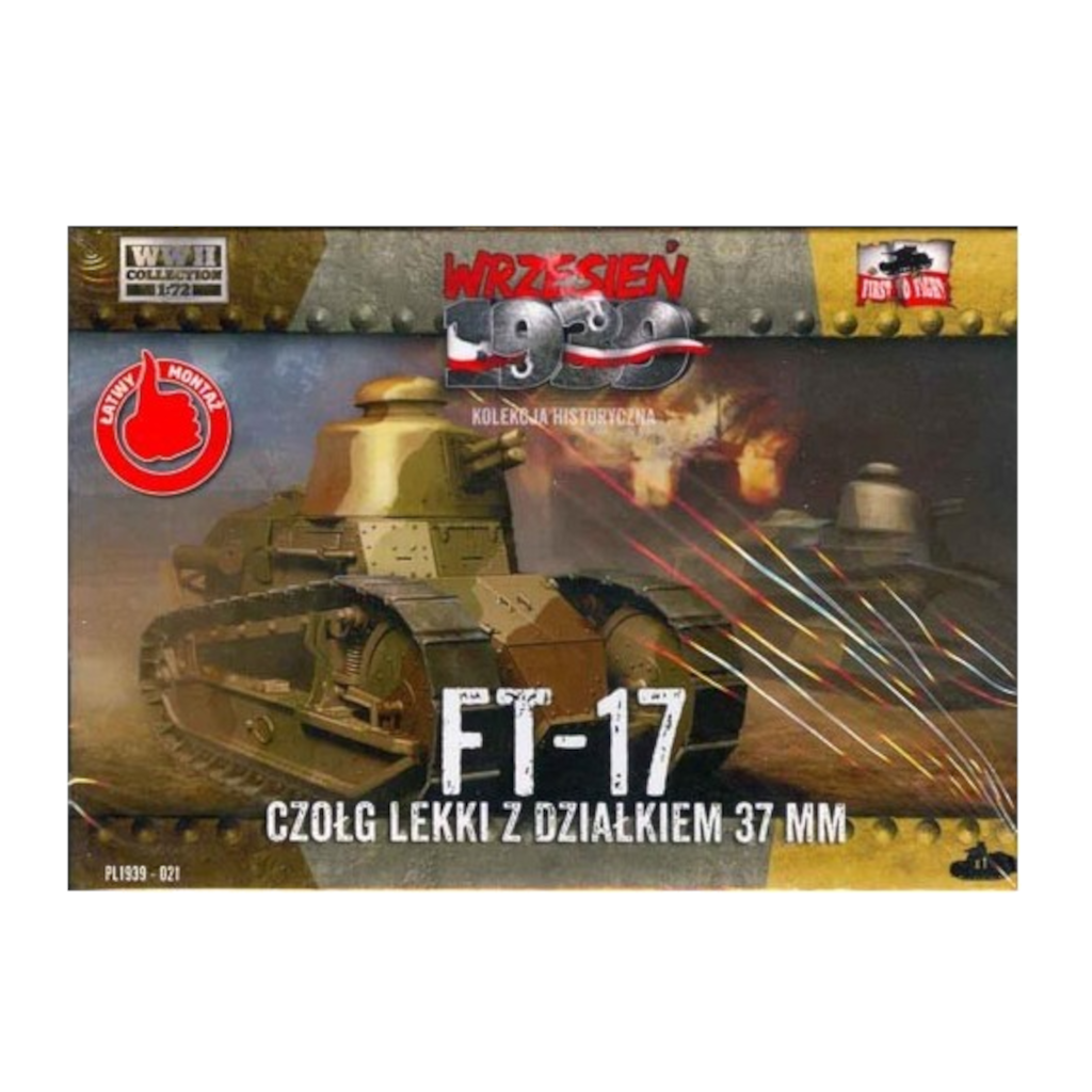 First to Fight PL021 1/72 Scale Renault FT-17 with 37mm Cannon (Polish Service 1939) Plastic Model Kit (Scale Models) - Techtonic Hobbies - First To Fight