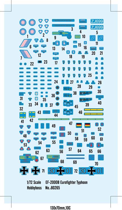 Hobby Boss 80265 1/72 Scale EF-2000B Eurofighter Typhoon - Techtonic Hobbies - Hobby Boss