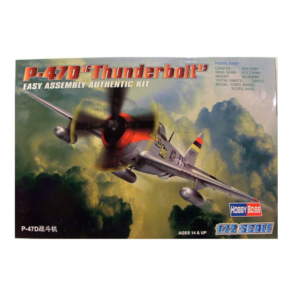 Hobby Boss 80257 P-47D Thunderbolt Easy Assembly Plastic Model Kit - Techtonic Hobbies - Hobby Boss