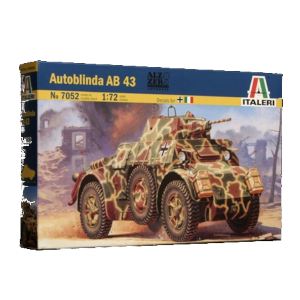 Italeri 07052 1/72 Scale Autoblinda AB43 Italian Armored Car Model Kit - Techtonic Hobbies - Italeri