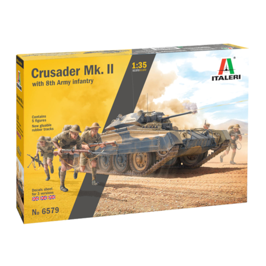 Italeri 06579 1/35 Scale Crusader Mk 2 With 8th Army Infantry - Techtonic Hobbies - Italeri