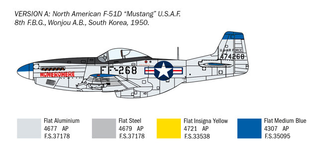 Italeri 001452 1/72 North American F-51D Korean War Plastic Model Kit - Techtonic Hobbies - Italeri