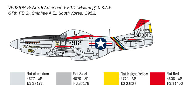 Italeri 001452 1/72 North American F-51D Korean War Plastic Model Kit - Techtonic Hobbies - Italeri