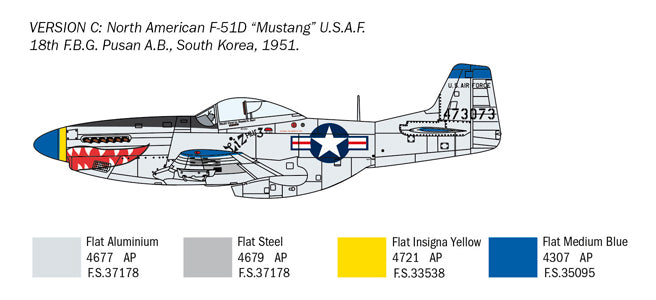 Italeri 001452 1/72 North American F-51D Korean War Plastic Model Kit - Techtonic Hobbies - Italeri