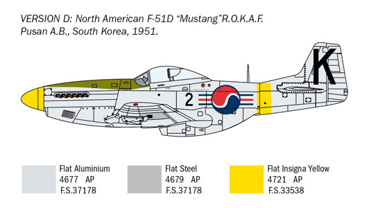 Italeri 001452 1/72 North American F-51D Korean War Plastic Model Kit - Techtonic Hobbies - Italeri