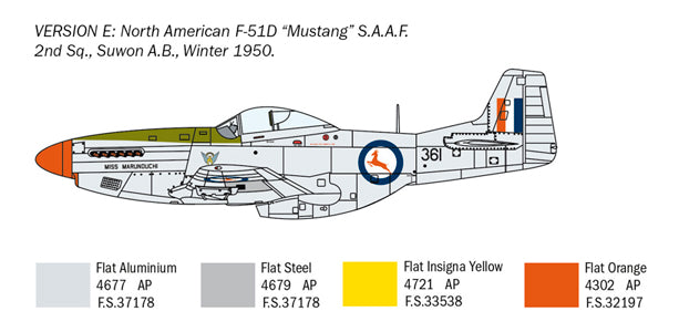 Italeri 001452 1/72 North American F-51D Korean War Plastic Model Kit - Techtonic Hobbies - Italeri