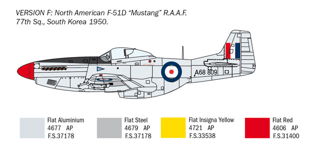 Italeri 001452 1/72 North American F-51D Korean War Plastic Model Kit - Techtonic Hobbies - Italeri