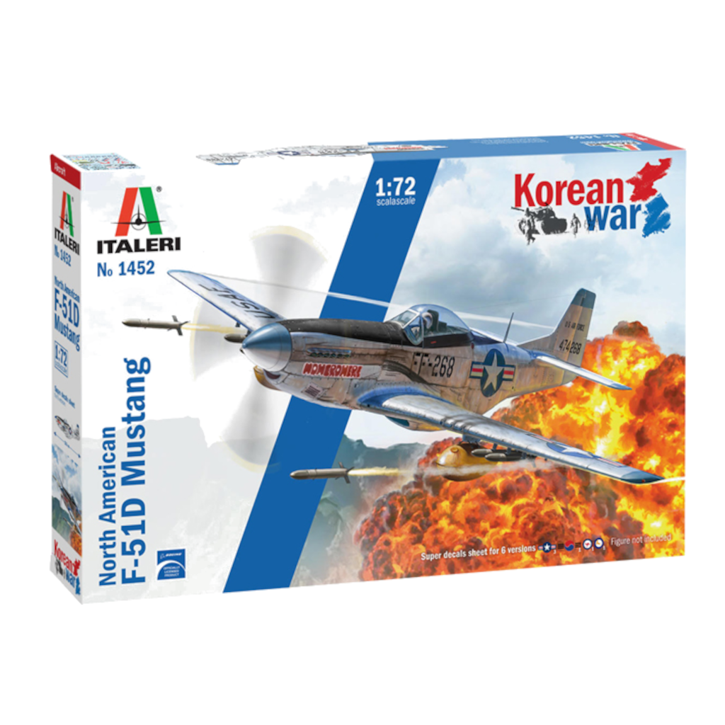 Italeri 001452 1/72 North American F-51D Korean War Plastic Model Kit - Techtonic Hobbies - Italeri