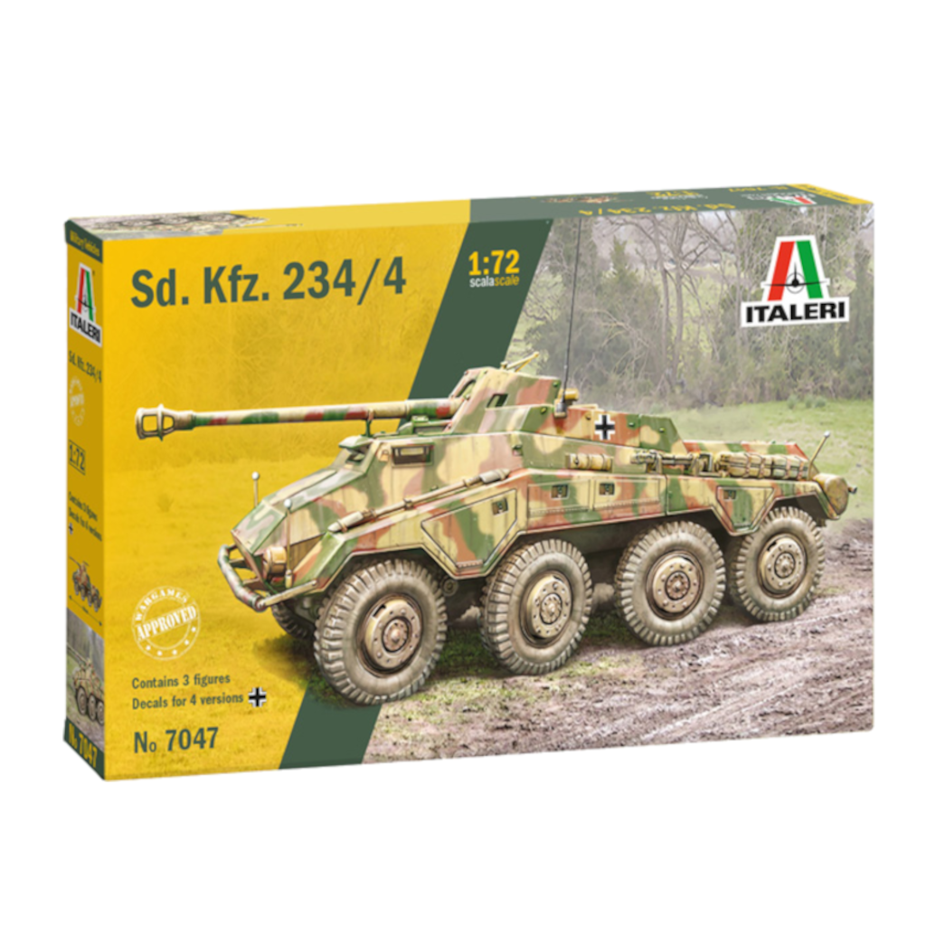 Italeri 070471/72 Scale Sd.Kfz 234/4 German Armored Car Model Kit - Techtonic Hobbies - Italeri