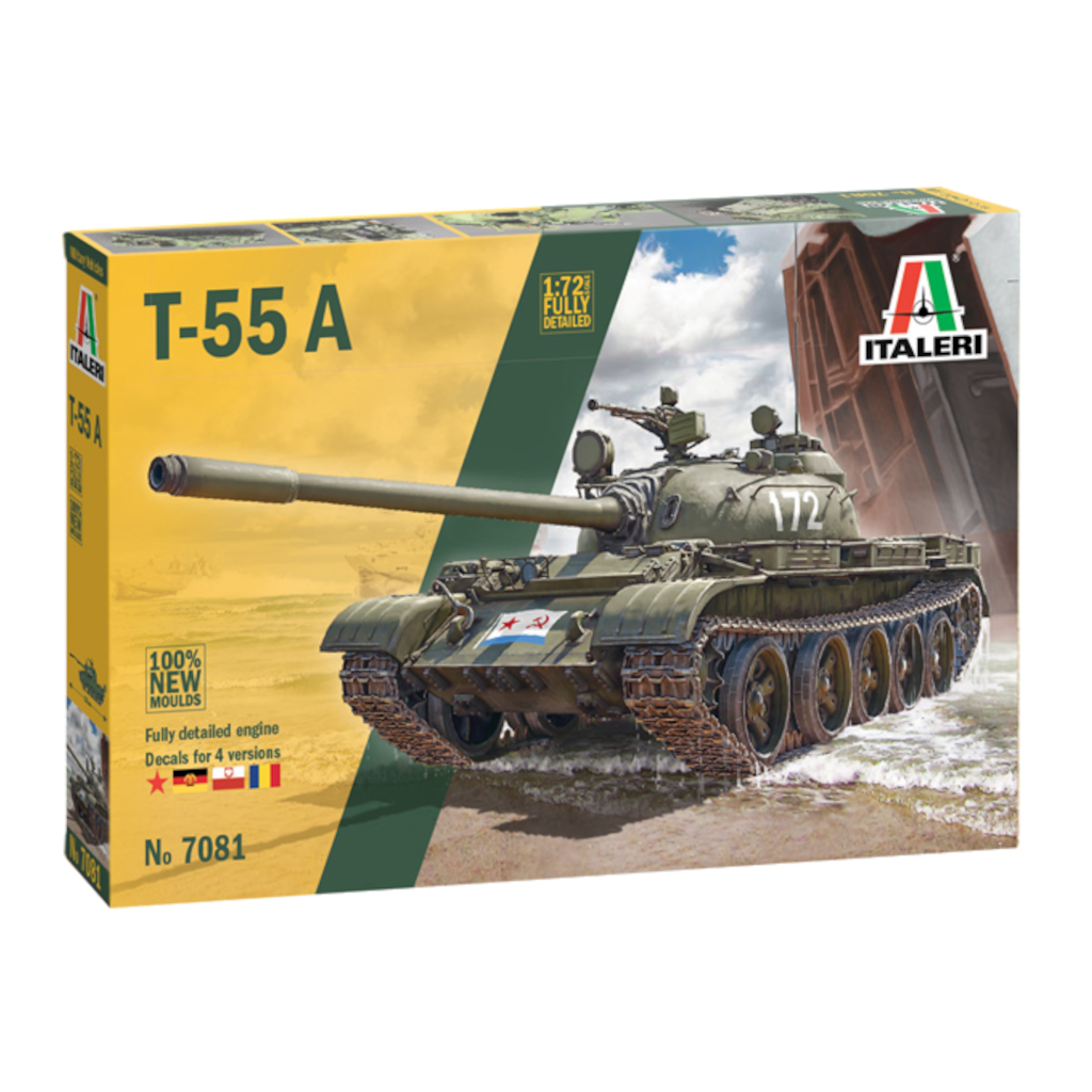Italeri 07081 1/72 Scale Soviet T-55A Medium Tank - Techtonic Hobbies - Italeri