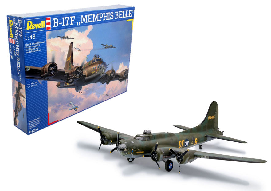 Revell 04297 1/48 scale Boeing B-17F Flying Fortress - Memphis Belle (American WW2 Bomber) Plastic Model Kit  (Scale Model) - Techtonic Hobbies - Revell