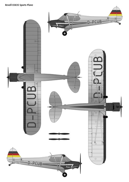 Revell 03835 1/32 Scale Piper Cub "Sports Plane" Plastic Model Kit - Techtonic Hobbies - Revell