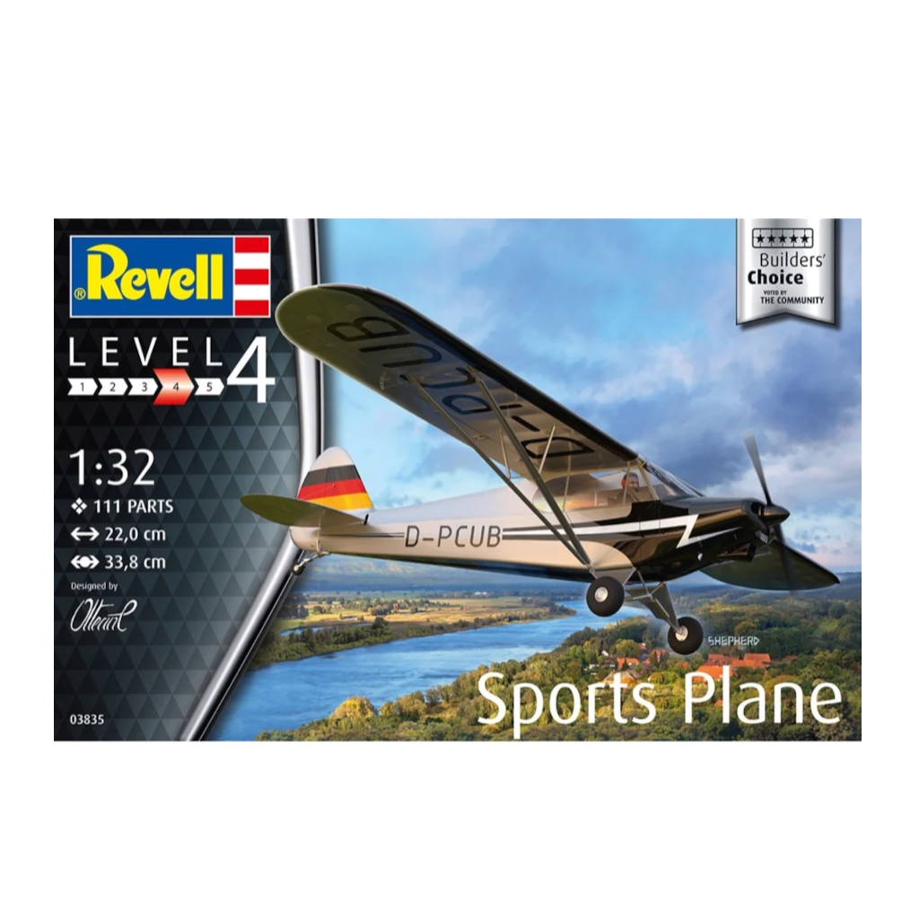 Revell 03835 1/32 Scale Piper Cub "Sports Plane" Plastic Model Kit - Techtonic Hobbies - Revell