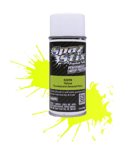 Spazstix-SPAZSTIX YELLOW FLUORESCENT AEROSOL PAINT 3.5OZ - SZXA02059-rc-cars-scale-models-sunshine-coast