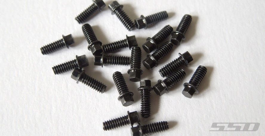 BLACK M2 SCALE HEX BOLTS - Techtonic Hobbies - SSD