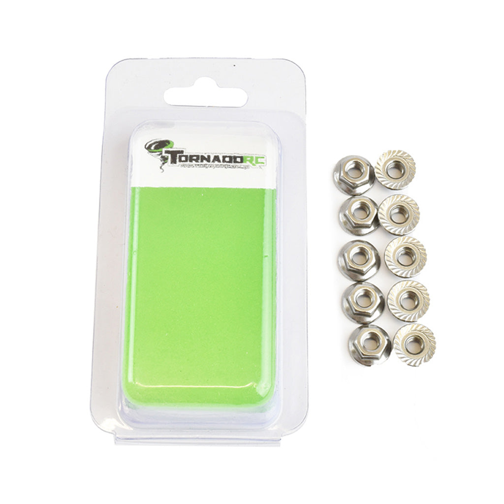 Tornado Rc 3mm Flanged Serrated Nut 10 per pack - Techtonic Hobbies - Tornado RC