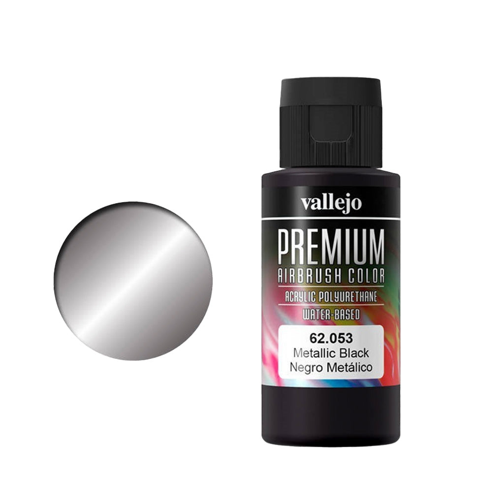 Vallejo Premium Acrylic Airbrush Colour Metallic Black - Techtonic Hobbies - Vallejo